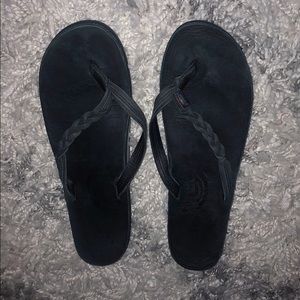 Black Braided Strap Rainbow Sandals